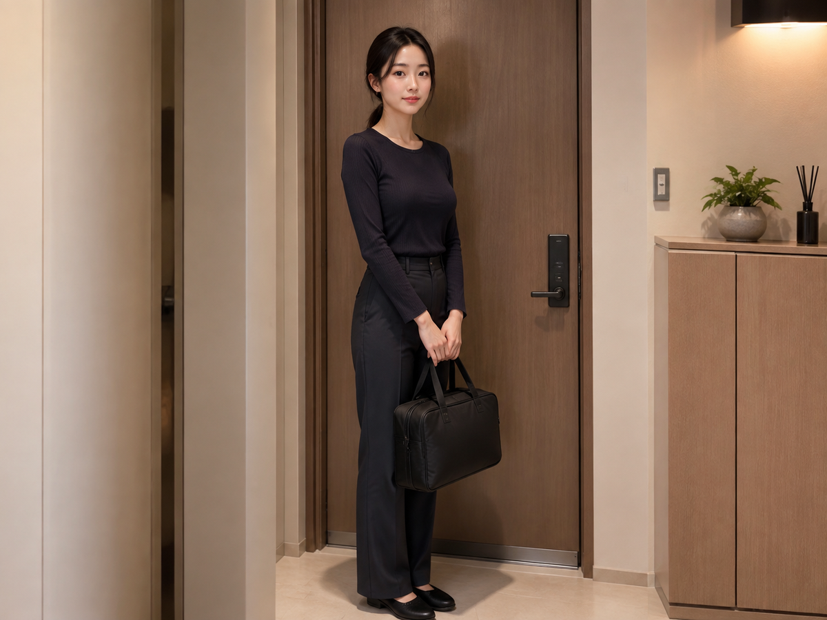 서울 합정동 방문 홈케어 일정을 준비하는 젊은 성인 한국 여성 관리사
